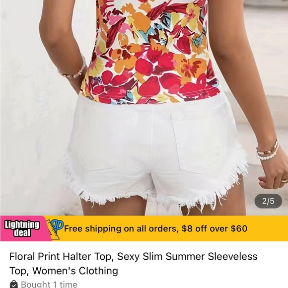 floral print halter top - Picture 5 of 5